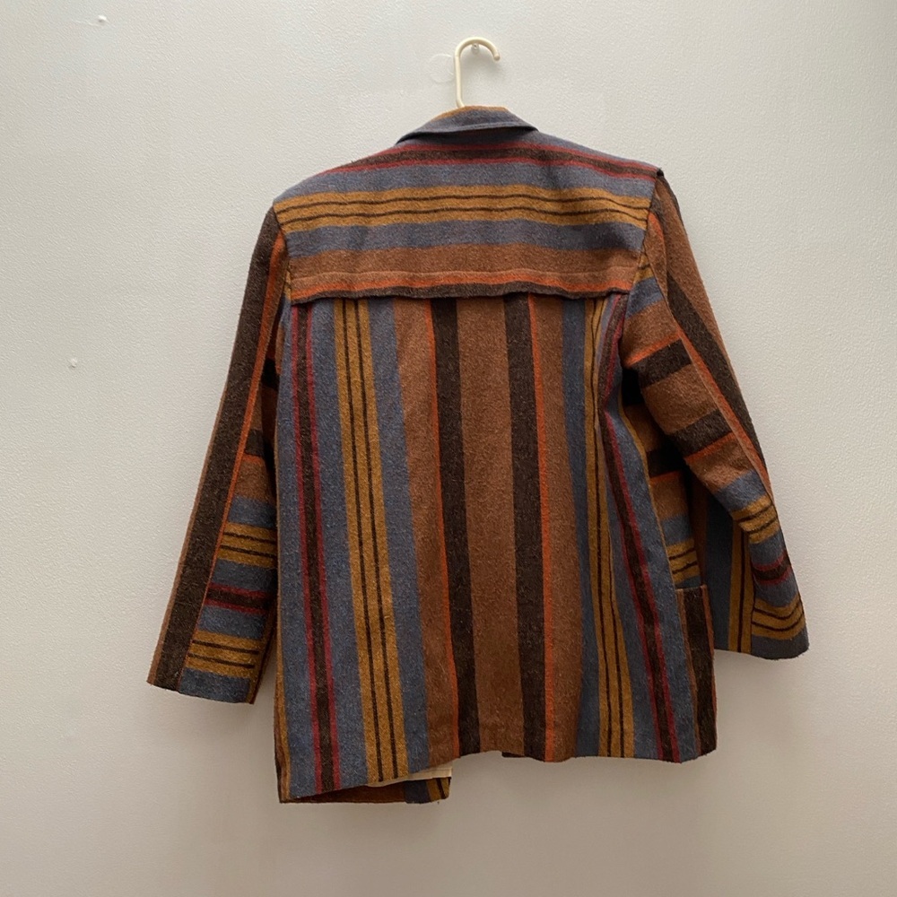 Vintage - Bohemian 1970 Striped Blazer with Blue Buttons - Picture 6 of 7
